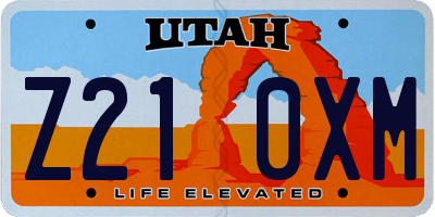 UT license plate Z210XM