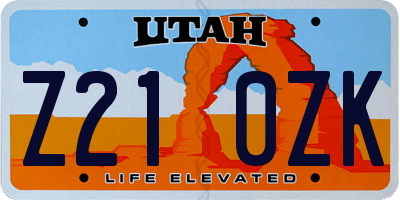 UT license plate Z210ZK