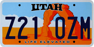 UT license plate Z210ZM