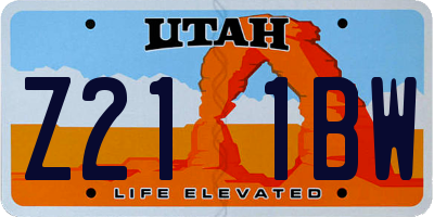 UT license plate Z211BW