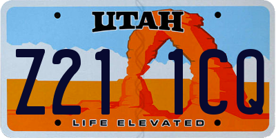 UT license plate Z211CQ
