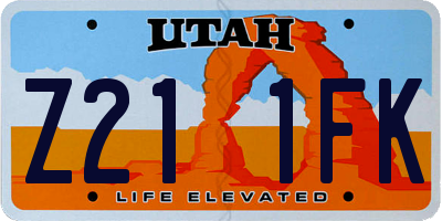 UT license plate Z211FK