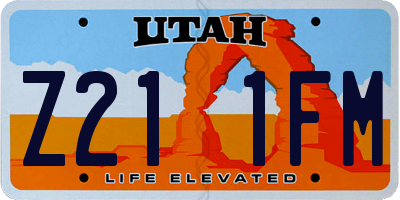 UT license plate Z211FM