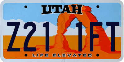 UT license plate Z211FT