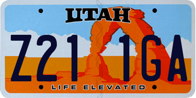 UT license plate Z211GA