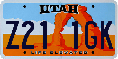 UT license plate Z211GK