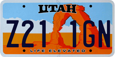 UT license plate Z211GN