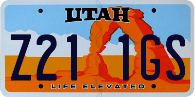 UT license plate Z211GS