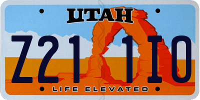UT license plate Z211IO