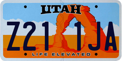 UT license plate Z211JA