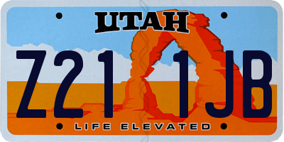 UT license plate Z211JB