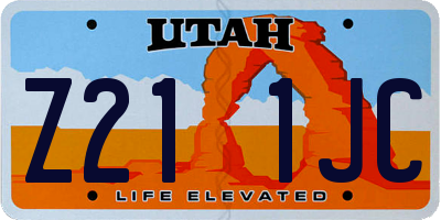 UT license plate Z211JC