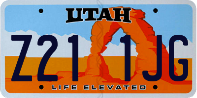 UT license plate Z211JG