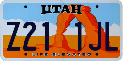 UT license plate Z211JL