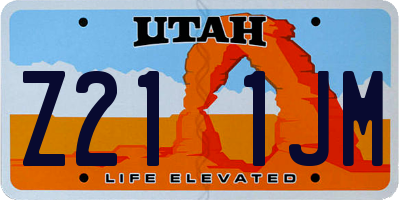 UT license plate Z211JM