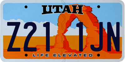 UT license plate Z211JN