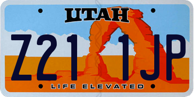 UT license plate Z211JP