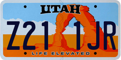 UT license plate Z211JR