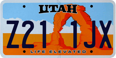 UT license plate Z211JX