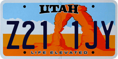 UT license plate Z211JY