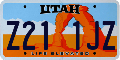 UT license plate Z211JZ