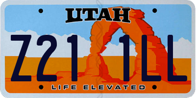 UT license plate Z211LL