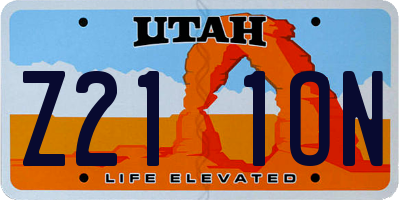 UT license plate Z211ON