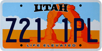 UT license plate Z211PL