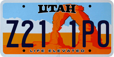 UT license plate Z211PO