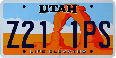 UT license plate Z211PS