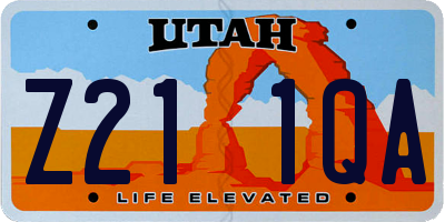 UT license plate Z211QA