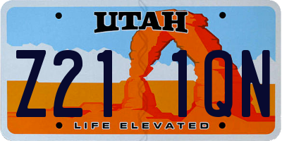 UT license plate Z211QN