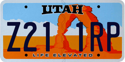 UT license plate Z211RP