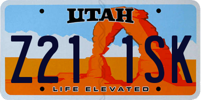 UT license plate Z211SK