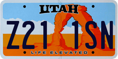 UT license plate Z211SN