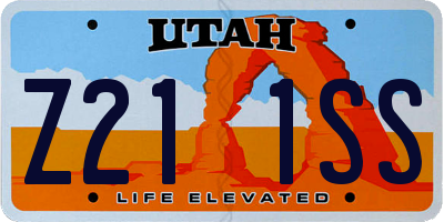 UT license plate Z211SS