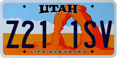 UT license plate Z211SV