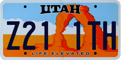 UT license plate Z211TH