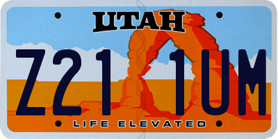 UT license plate Z211UM