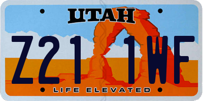 UT license plate Z211WF