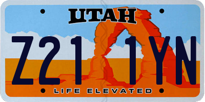 UT license plate Z211YN