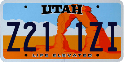 UT license plate Z211ZI