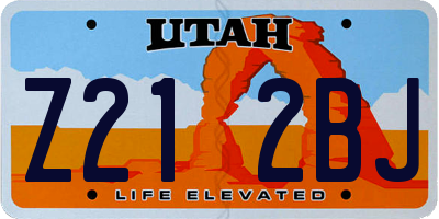 UT license plate Z212BJ