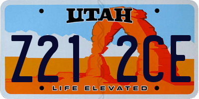 UT license plate Z212CE
