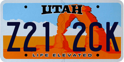 UT license plate Z212CK