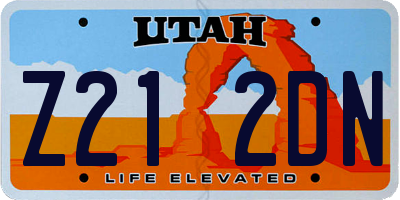 UT license plate Z212DN