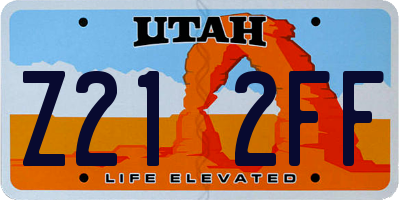 UT license plate Z212FF