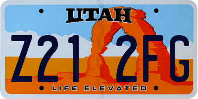 UT license plate Z212FG