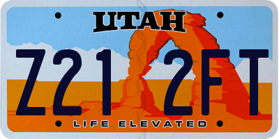 UT license plate Z212FT