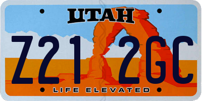 UT license plate Z212GC